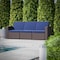 Flash Furniture Seneca Brown Faux Rattan Sofa with All-Weather Navy Cushions DAD-SF1-3-BNNV-GG - alternate 1